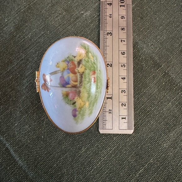 Limoges Decorative Blue and Gold Easter Egg Trinket Box - Picture 7 of 8